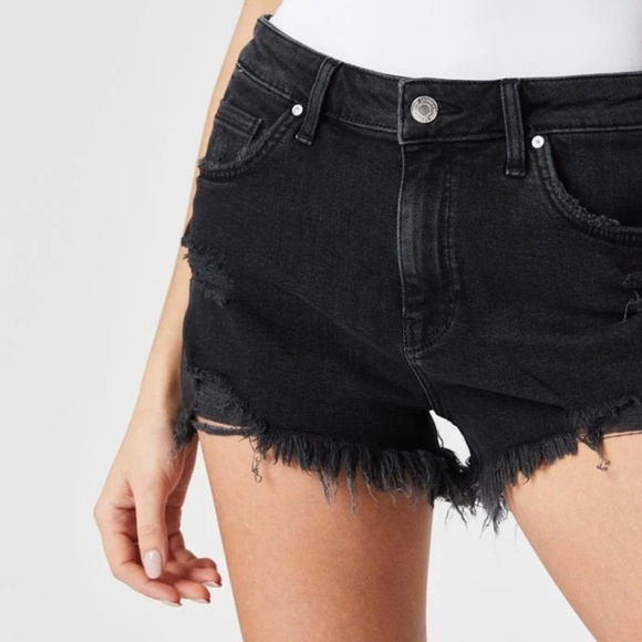 Mavi Rosie Black Denim Jean Shorts 25 - Picture 3 of 12